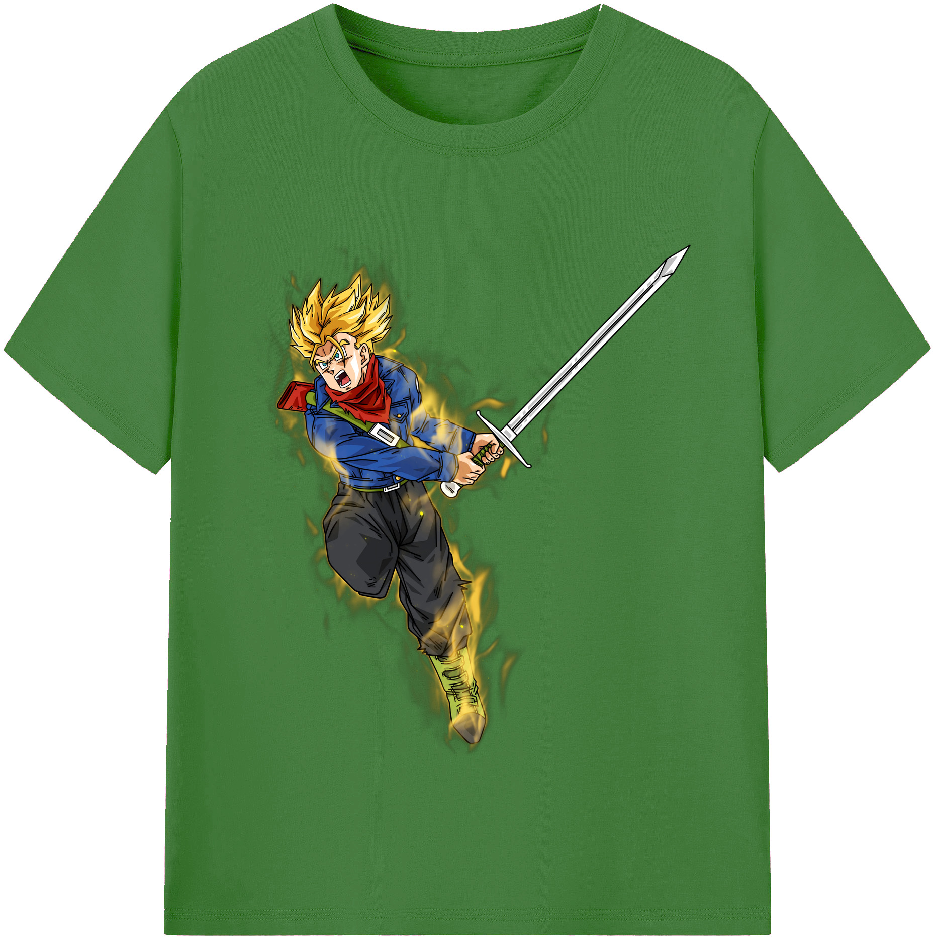 （画像用） ドラゴンボール トランクス（Torankusu）DRAGON BALL Trunks レディースカジュアルプリントTシャツ（綿100％）